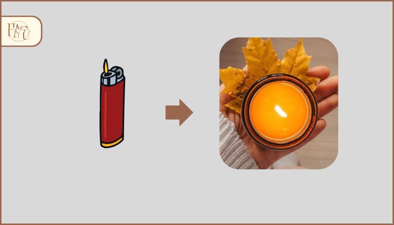 Dùng bật lửa gas đốt nến thơm
